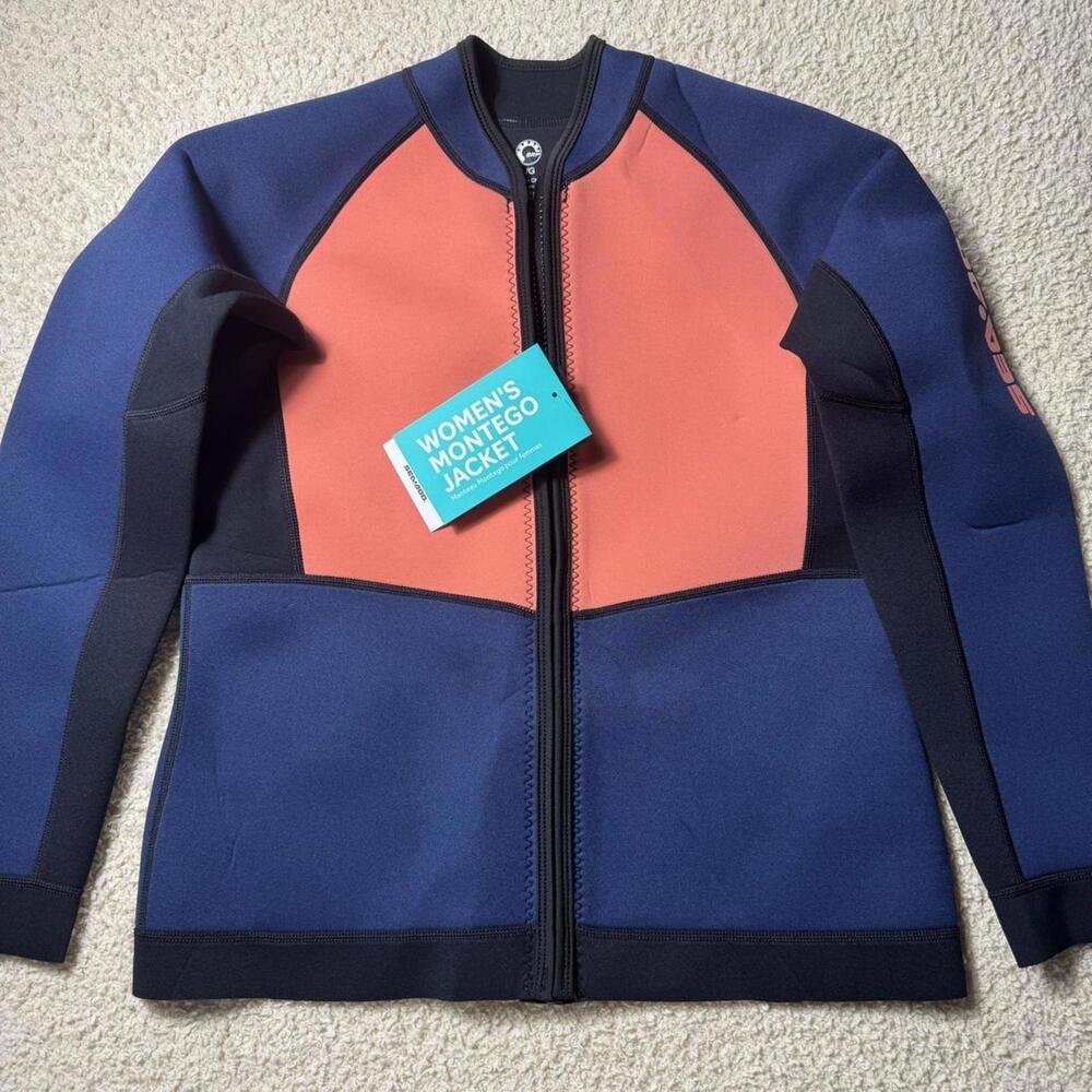 Sea-Doo Women's Navy Coral Marine Montego Neoprene Wetsuit Jacket‎
